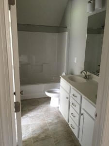 Up bath with fiberglass tub/shower combo